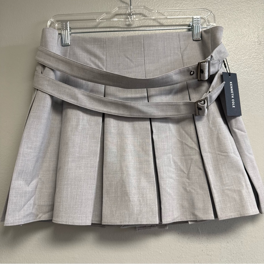 Kenneth Cole Light Gray Pleated Mini Skort
